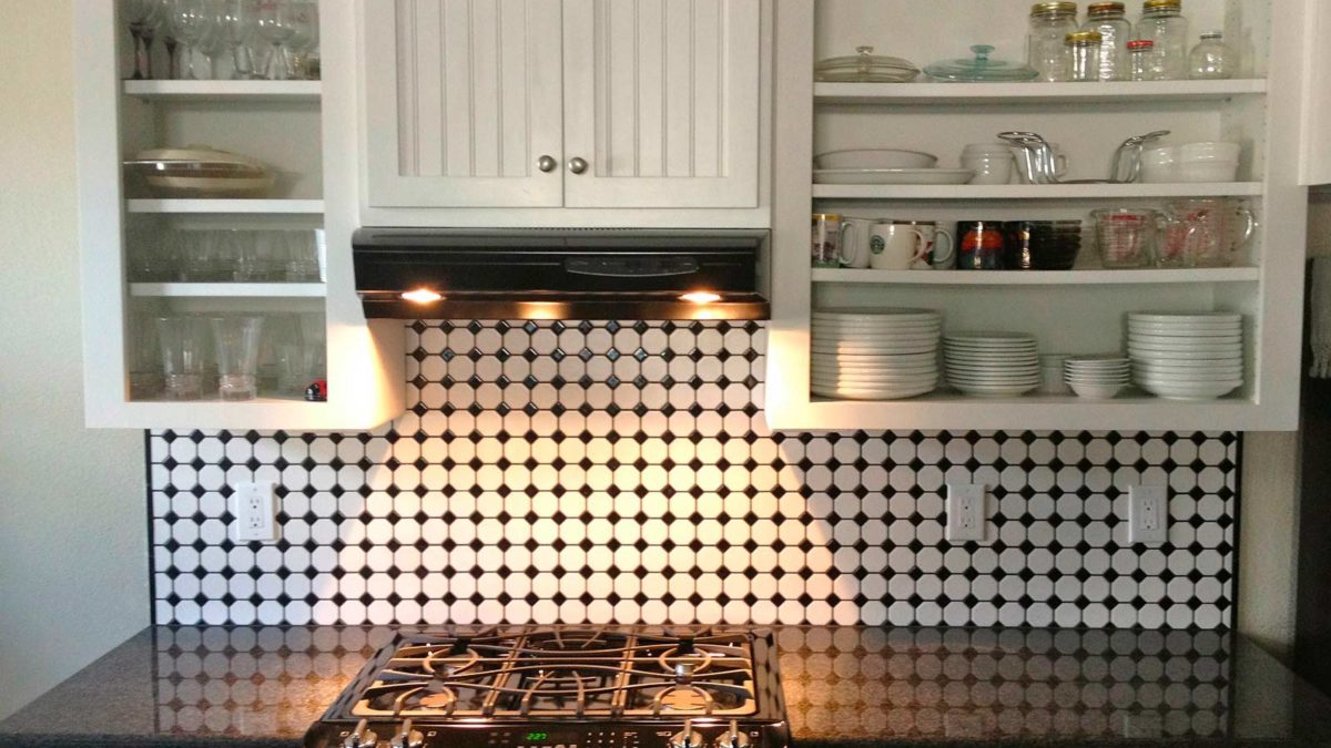 cocina con mosaico hidraulico